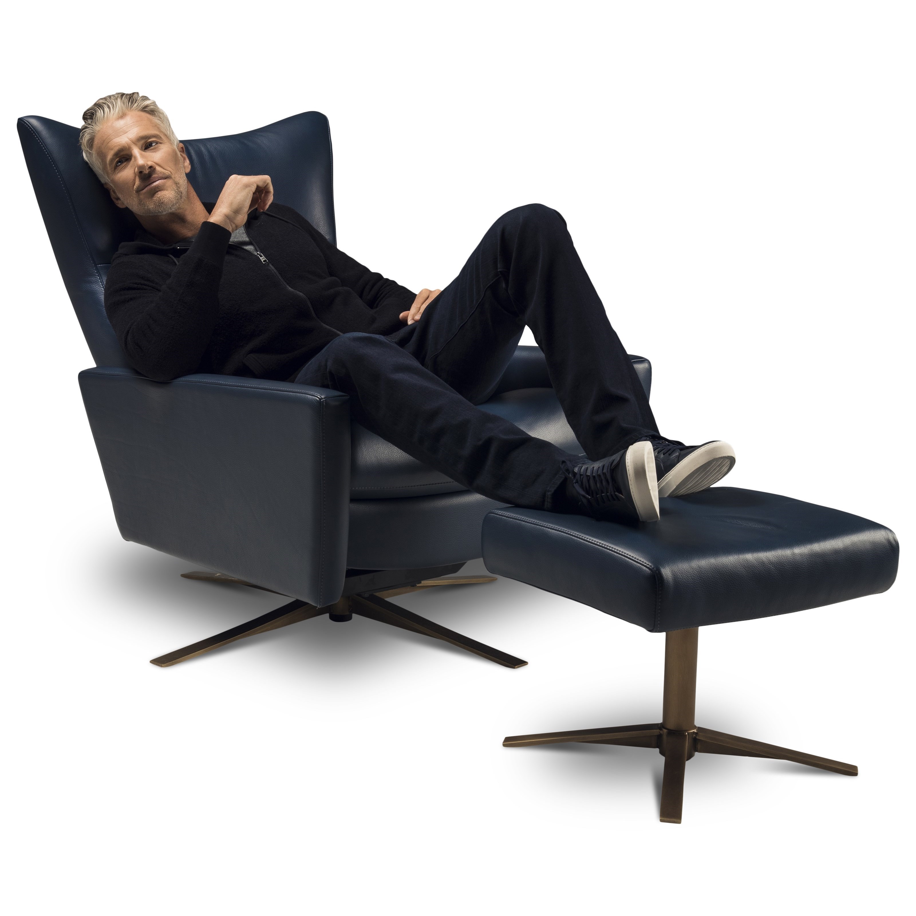 Extra large shop leather rocker recliner